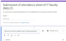 Monthly Attendance Report of IT Faculty (NIELIT)