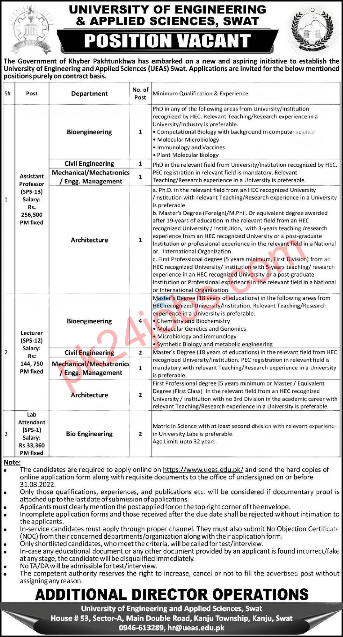 University Of Engineering Jobs 2022 – Latest Jobs 2022