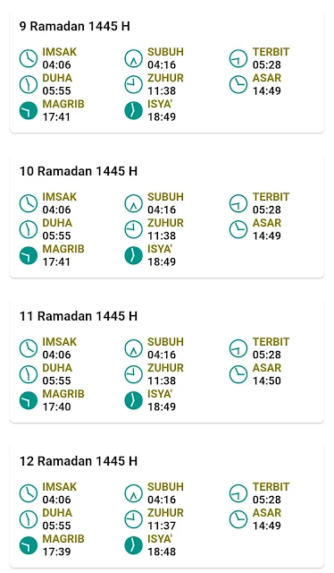 Jadwal Imsakiyah Ramadan 1445 H/2024 M Kabupaten Sampang Provinsi Jawa Timur