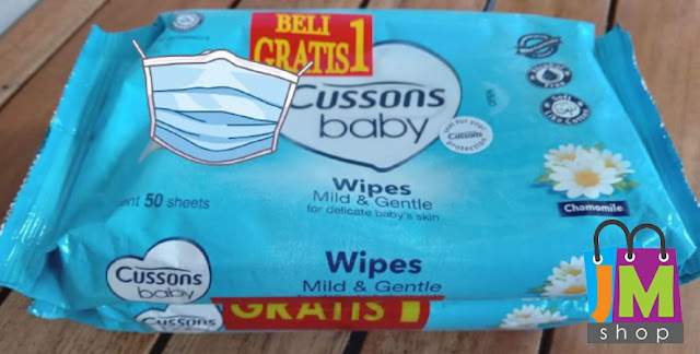 Cussons baby wipes (tisu basah), beli 1 gratis 1, @50sheets, 14,5k