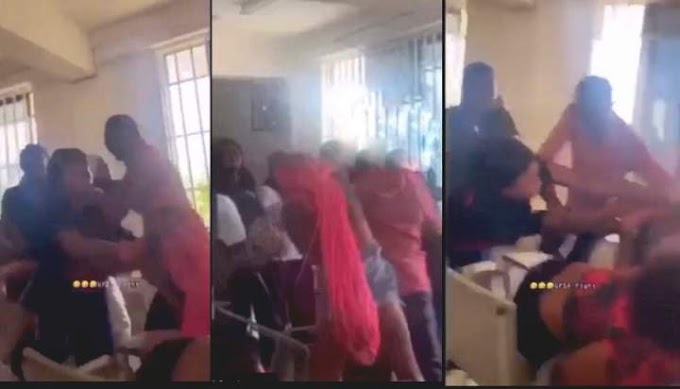 Female University Students Expose Their Underwears As They Fight Dirty In Lecture Hall (Video)