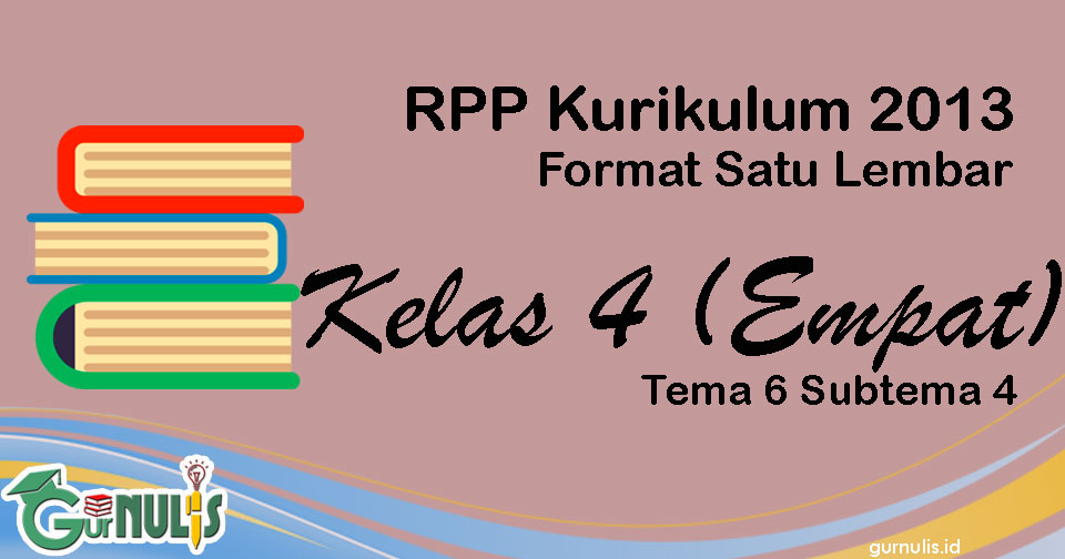 RPP Satu Lembar Kurikulum 2013 Kelas 4 Tema 6 Subtema 4 - www.gurnulis.id