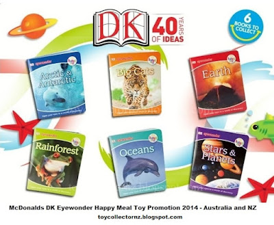 McDonalds DK Eyewonder Happy Meal Books 2014 Australia and New Zealand Promotion - Set of 6 Readers: Big Cats, Earth, Arctic and Antarctic, Rainforest, Oceans and Stars and Planets