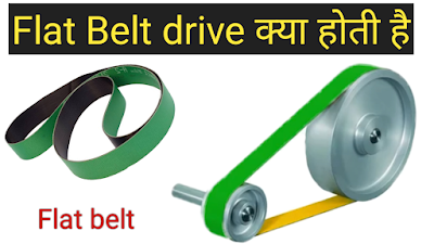 flat belt drive in hindi, belt types