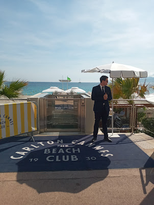 Private beach of World famous Carlton Hotel , Cannes