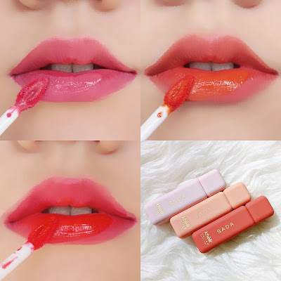 Review SADA Khelir Cotton Liptint Lip Swatch Color Rosy Rosi Sweet Sica Luscious Lana Shade Semua seridewix Seri Dewi Blogger