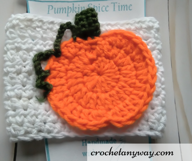 crochet pumpkin coffee cup cozy or zarf