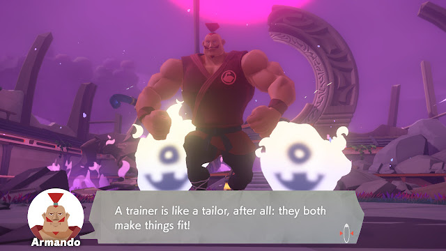 Ring Fit Adventure Armando boss fight dialogue trainer is like a tailor both make things fit