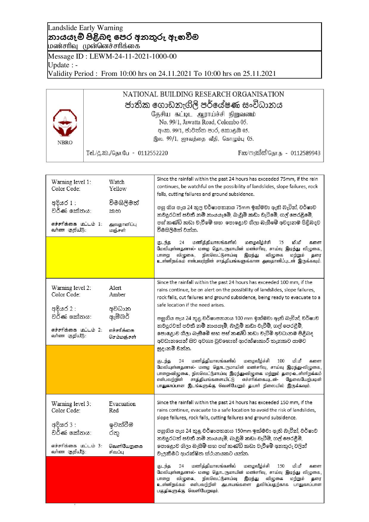 landslides warning