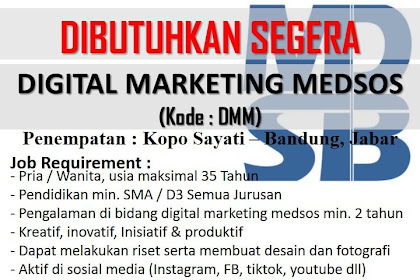 Lowongan Kerja Digital Marketing Medsos PT. Multi Daya Sinergi Bersama