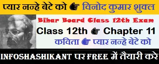 pyar nanhe bete ko vvi total objective question answer,hindi 100 marks objective class 12th chapter 11,pyar nanhe bete ko class 12th hindi objective