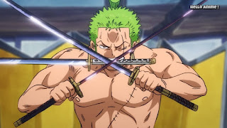 ワンピースアニメ 893話 ワノ国編 | ONE PIECE ロロノア・ゾロ ゾロ十郎 Roronoa Zoro