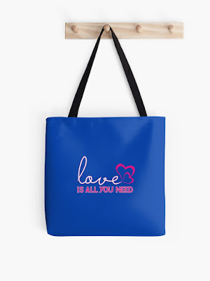 Tote bag with text love is all you need
