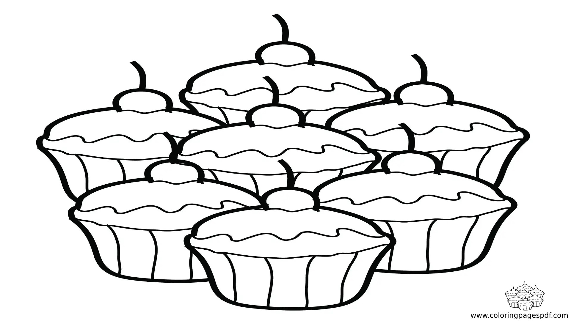 Cupcake Coloring Pages PDF