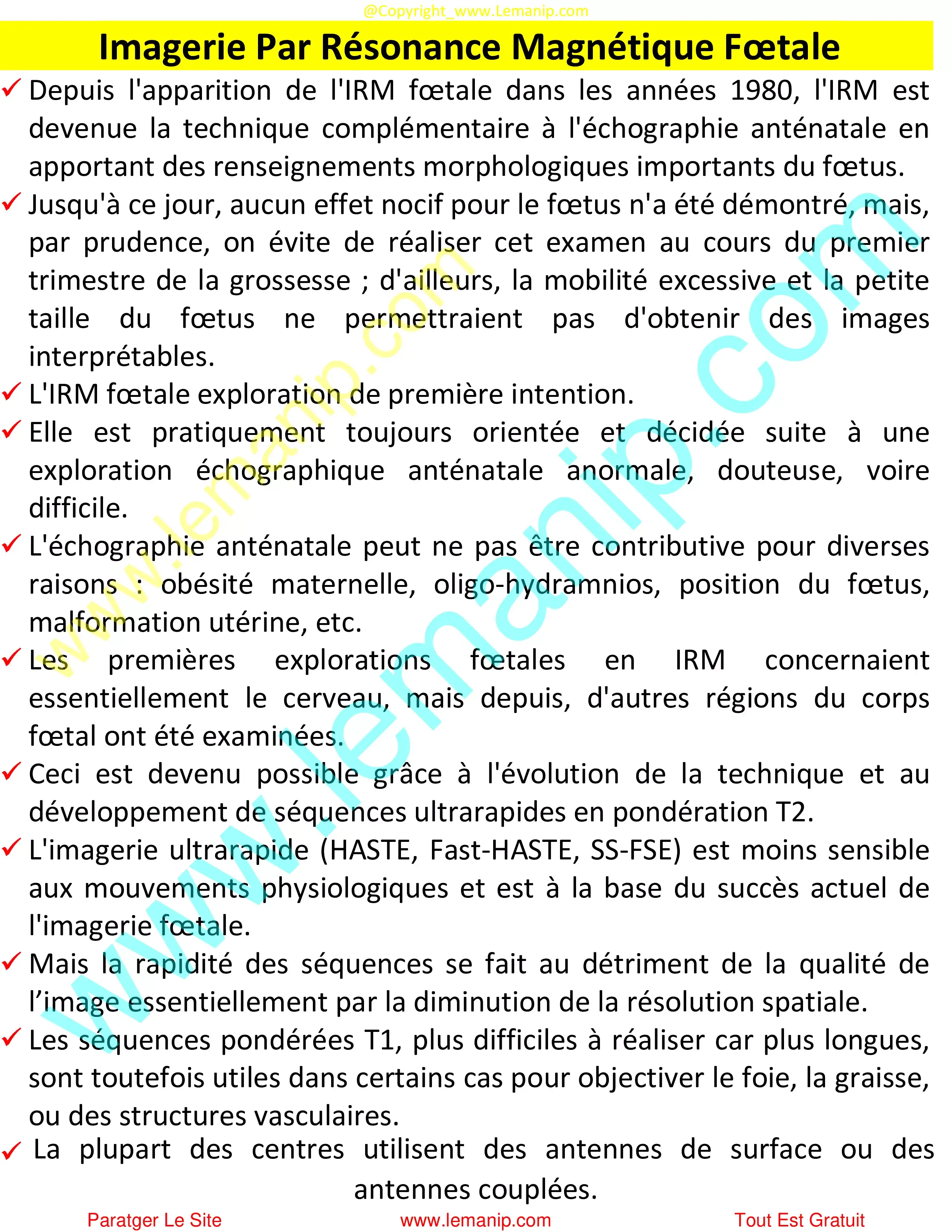 Imagerie Par Résonance Magnétique Fœtale