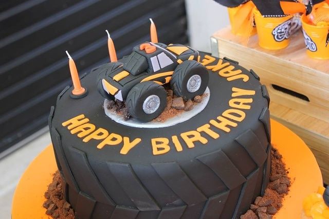 monster truck birthday cake