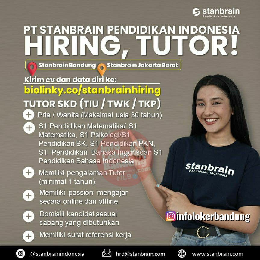Lowongan Kerja PT.Stanbrain Pendidikan Indonesia ( Stanbrain ) Bandung November 2021