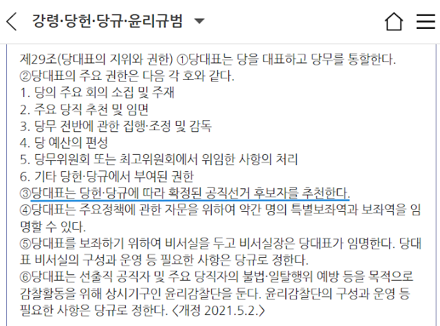 더불어민주당 당대표 권한