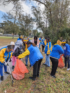 Nu Epsilon Sigma Chapter of Sigma Gamma Rho Sorority, Inc. At the MLK Day of Service cleanup in St. Augustine