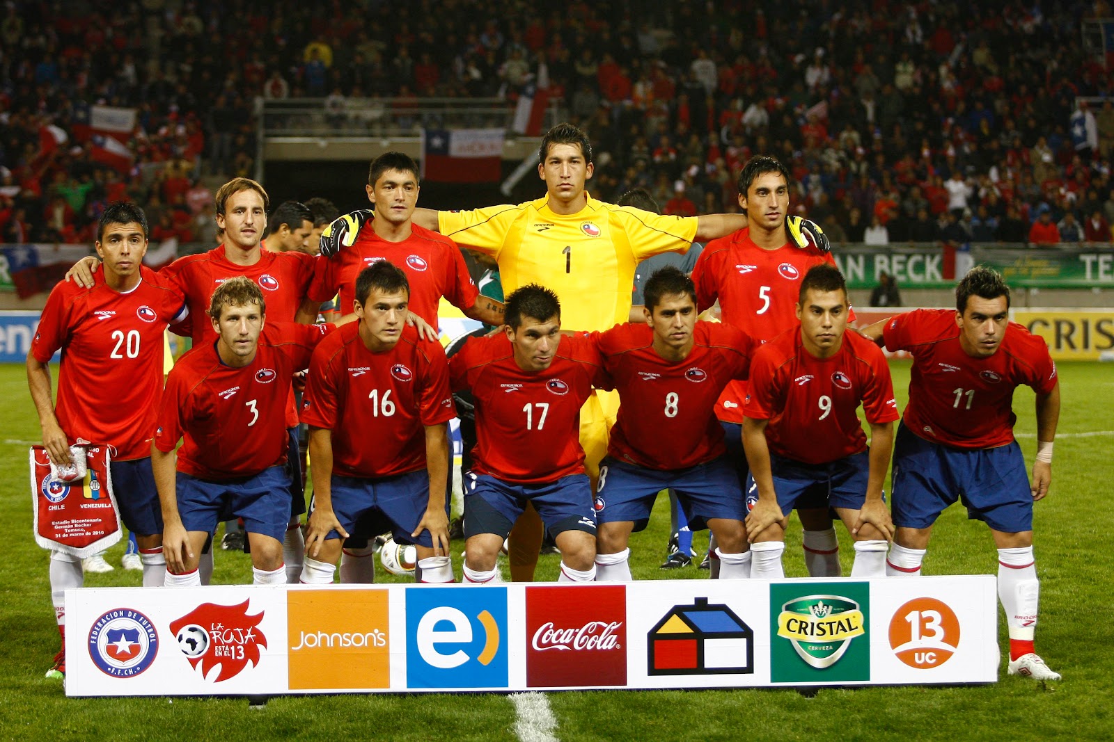 Formación de Chile ante Venezuela, amistoso disputado el 31 de marzo de 2010
