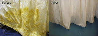 Moldy Amelia Casablanca cleaned at Janet Davis Cleaners before and after being cleaned