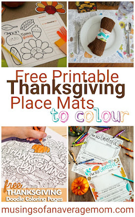 free printable thanksgiving placemats to colour