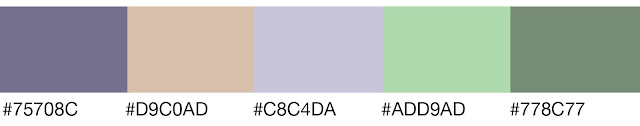 French Lilac (#C8C4DA) Triad Color Theme
