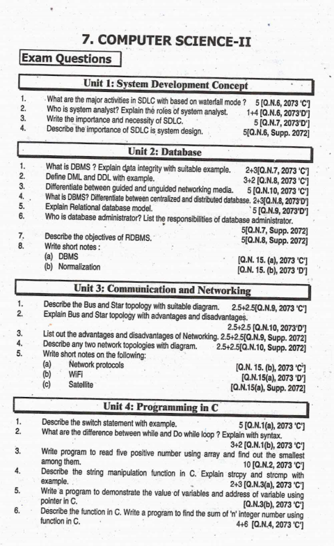 Class 12 Computer Past Year Question 21