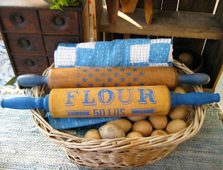 stenciled rolling pins