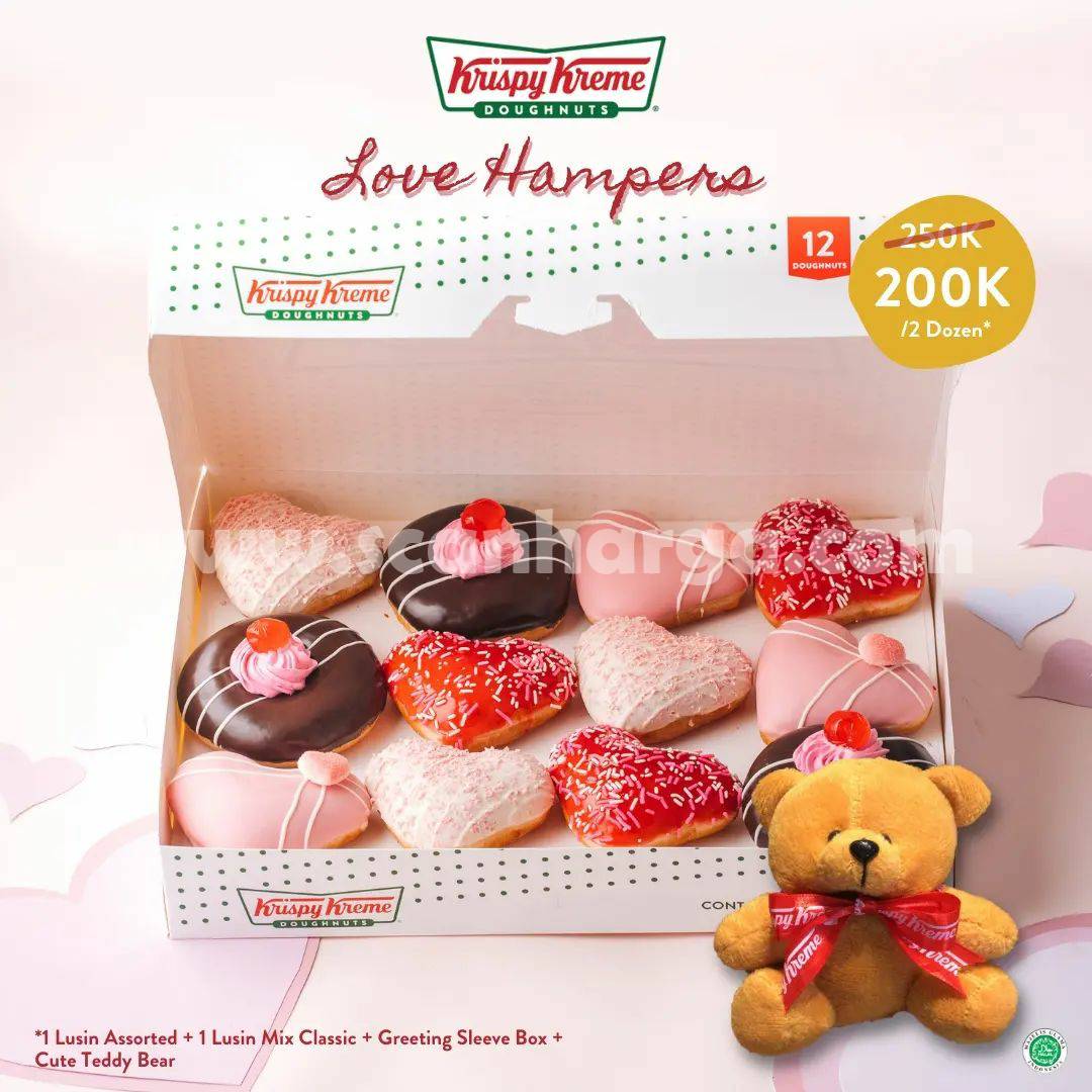 Promo Krispy Kreme Love Hampers Valentine - 2 Lusin Donat hanya 200rb