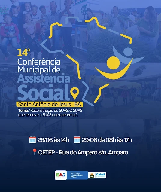 SAJ: Prefeitura convida munícipes a participar da 14ª Conferência Municipal de Assistência Social