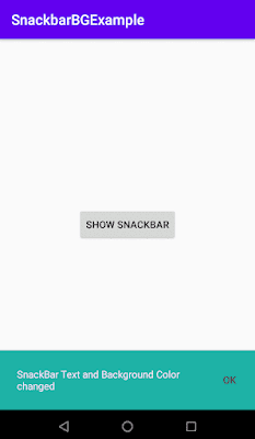 android snackbar change text background color