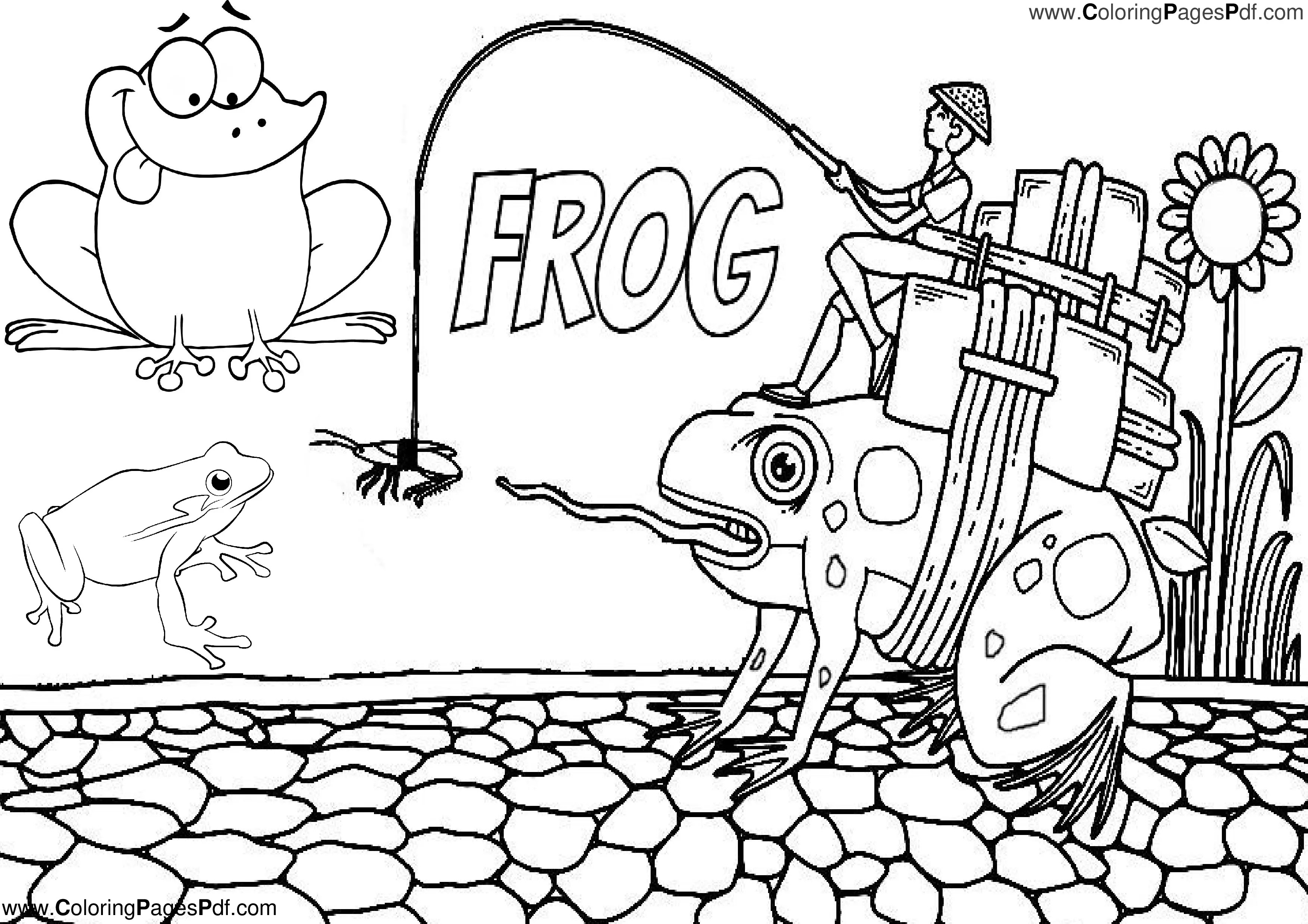 Free frog coloring pages
