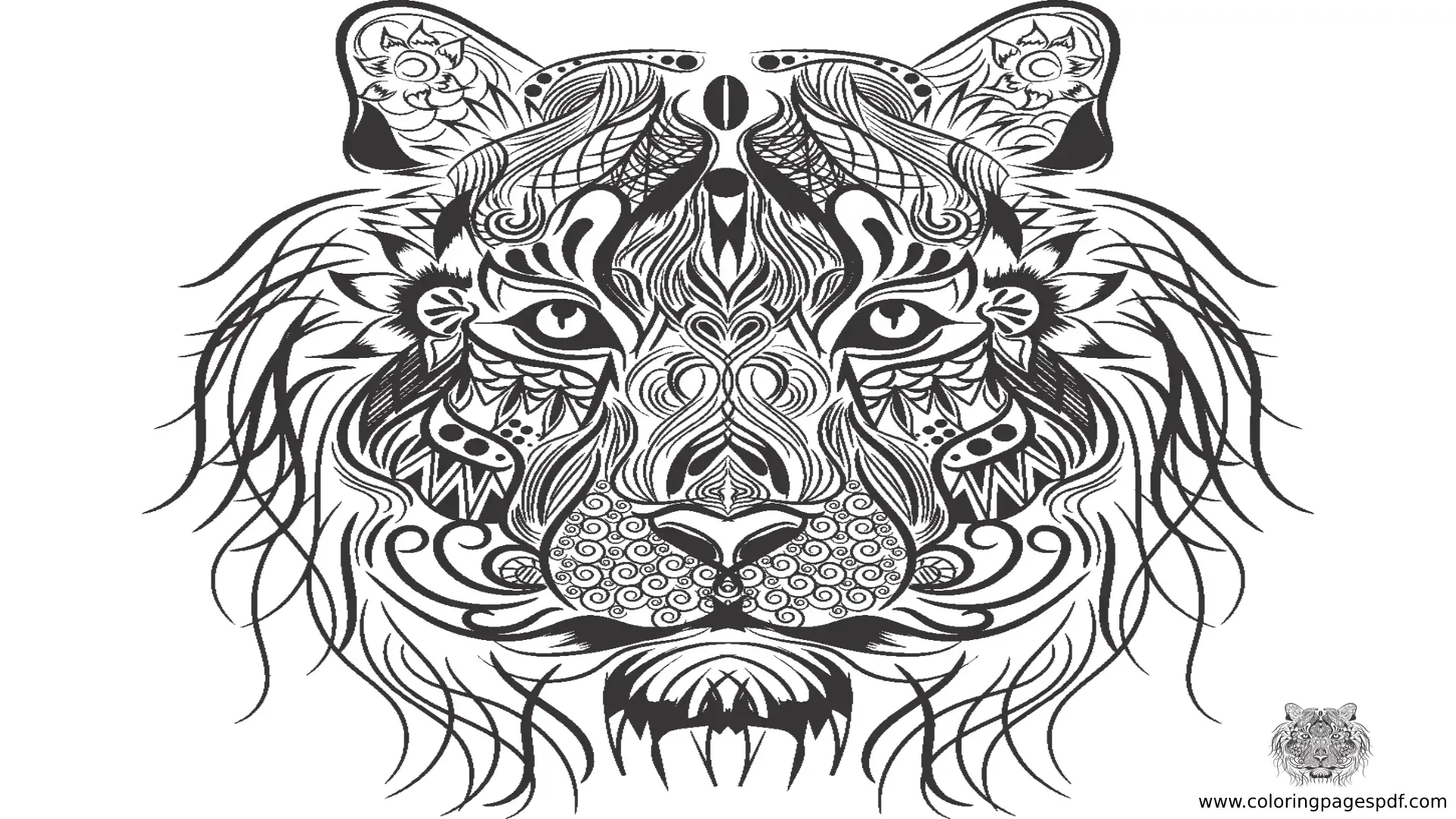Coloring Pages Of A Tiger Face Mandala