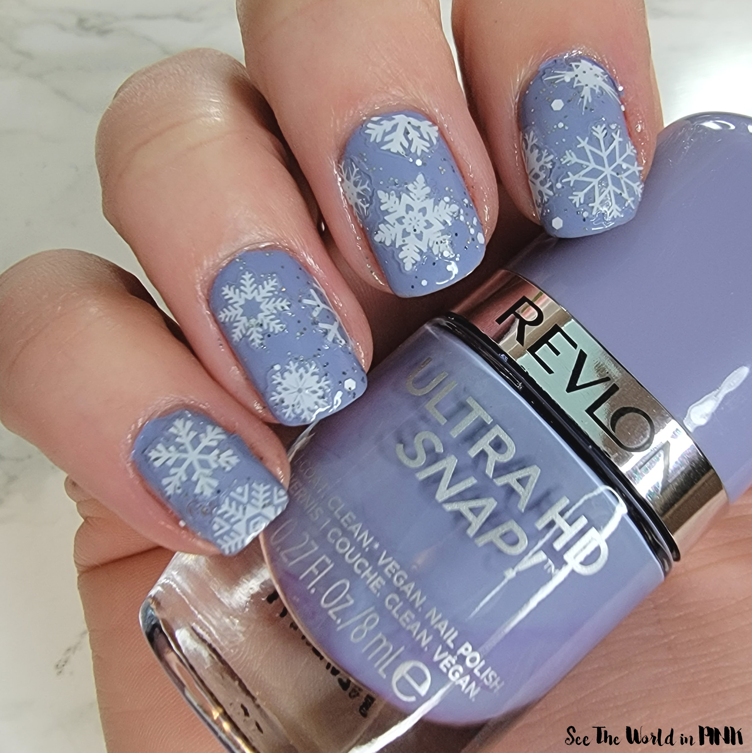 Manicure Monday - Periwinkle Snowflake Nails