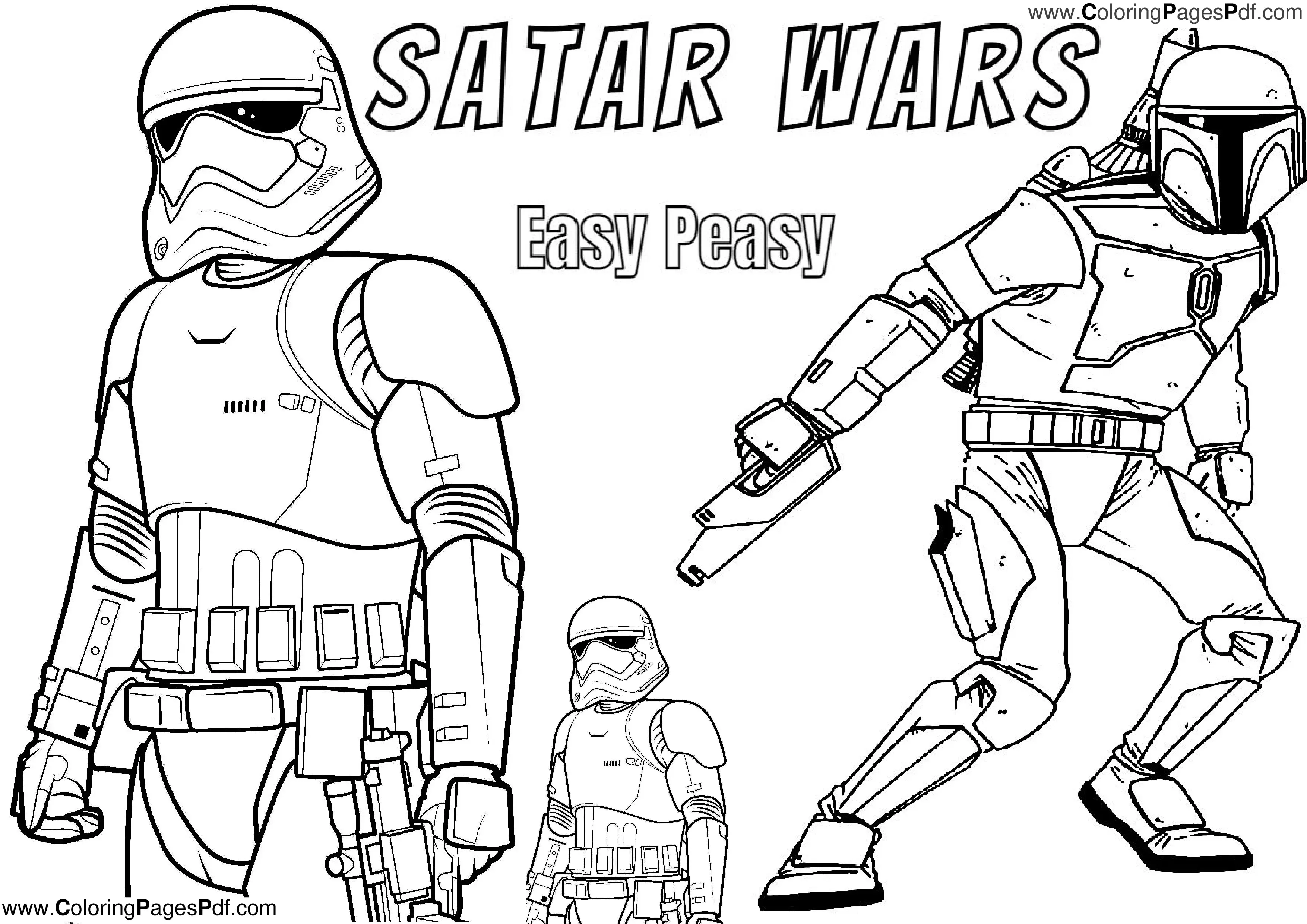 Star wars coloring pages easy