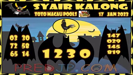 Prediksi Kalong Macau 3D Hari Ini JP 17 Januari 2023