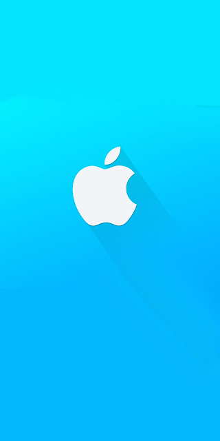 Apple Logo iPhone Blue Background