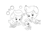 Molly, gil and Bubble puppy coloring page- Bubble Guppies