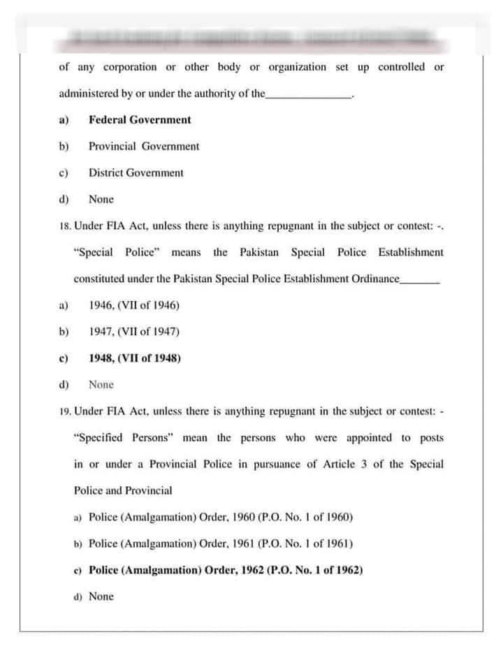 FPSC FIA AD Inspector Past Paper MCQs 2021,fia past paper mcqs,fia act mcqs,fia ad past papers,fpsc fia past paper mcqs,fpsc fia ad inspector mcqs pdf