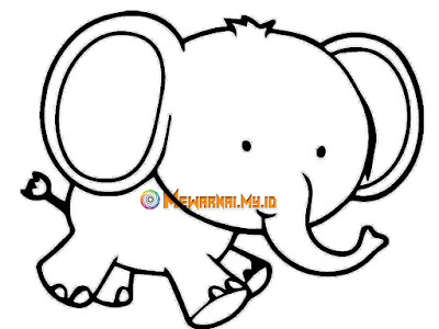 download sketsa gambar gajah untuk mewarnai anak