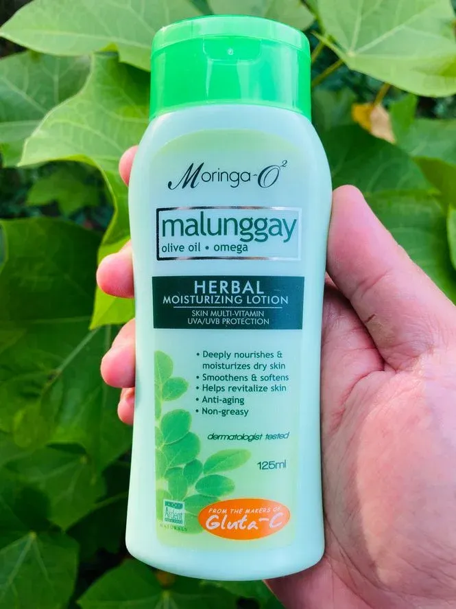 A bottle of Moringa-O2 Herbal Moisturizing Lotion