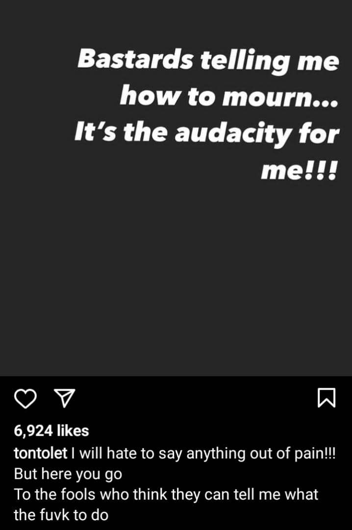 Actress Tonto Dikeh slams people who criticized her for questioning God over the death of her step-mother