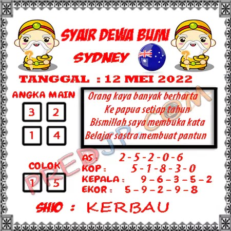 Prediksi Dewa Bumi Sdy Jumat 12-Mei-2023