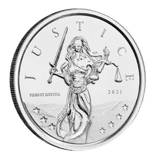 монета из серебра Леди Справедливость (Правосудие)
