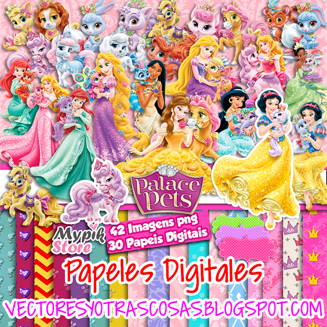 Papel Digital de las Princesas y sus mascotas