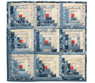 blue log cabin quilt