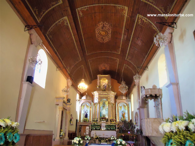 The interior of the Church at Janitzio Island at Lake Patzcuaro, Michoacan