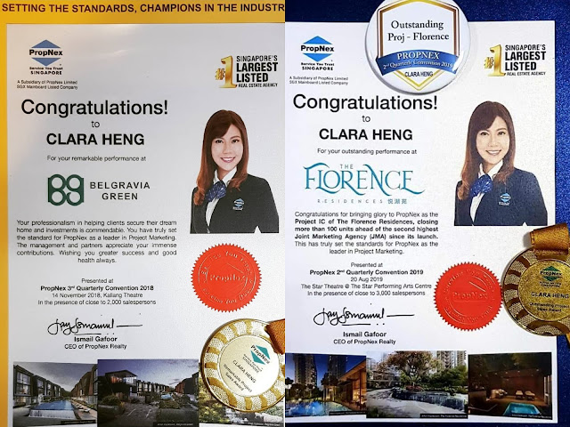 Clara Heng won Outstanding Project Sales Award - Belgravia Green & Florence Residences