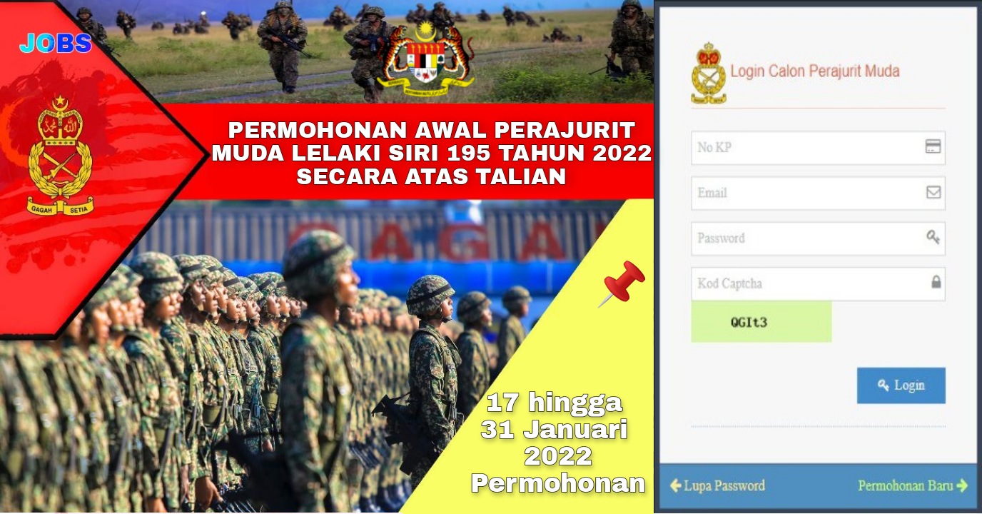 Permohonan perajurit muda tentera darat 2021